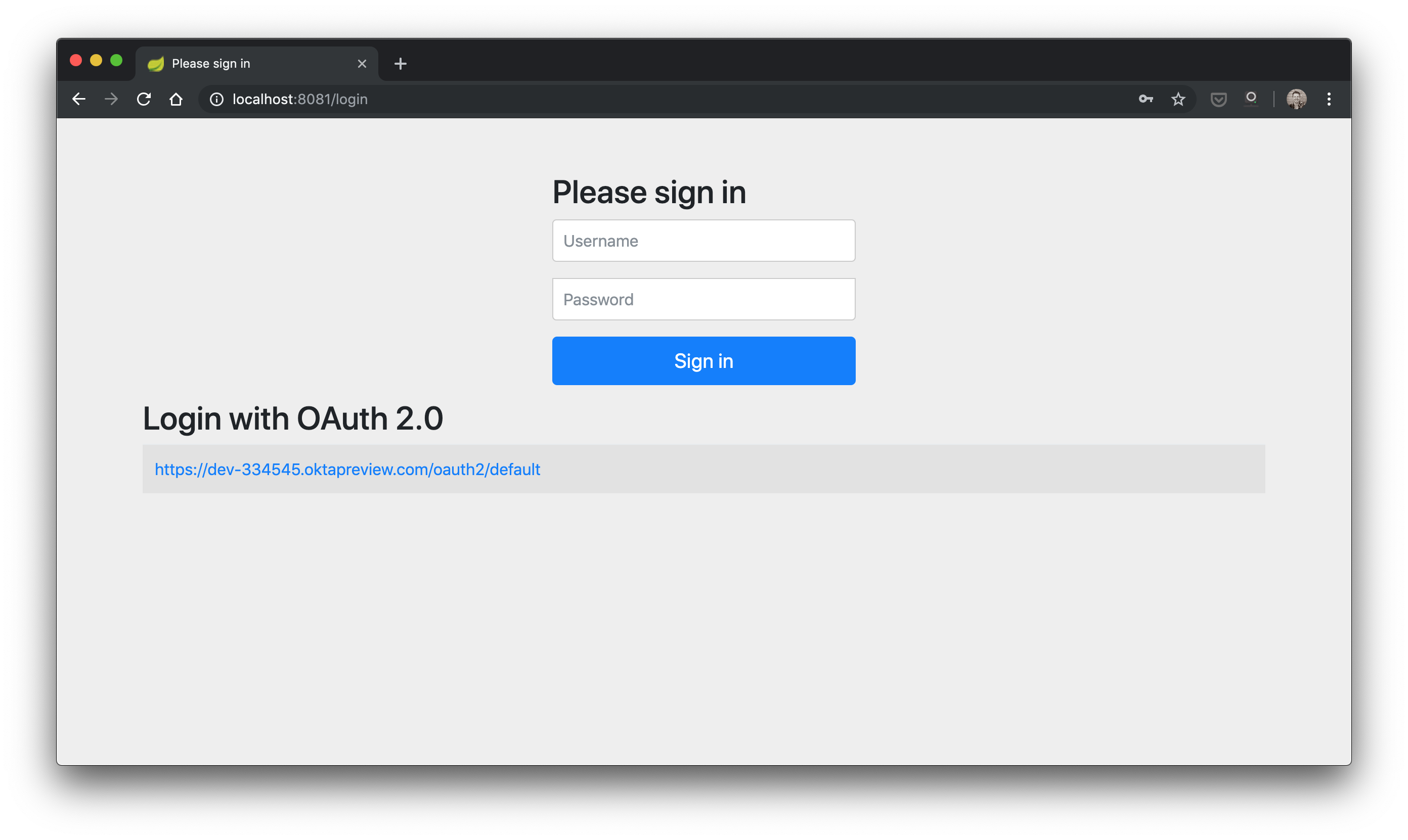 Client Login Page