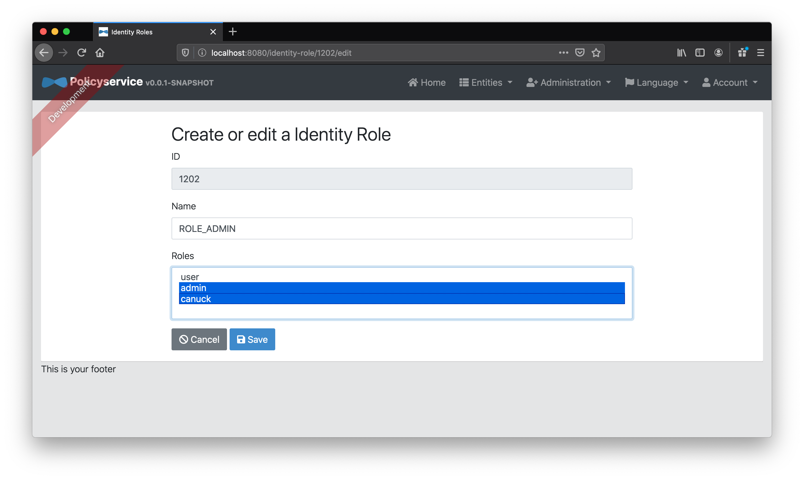 Add identity role mapping to canuck