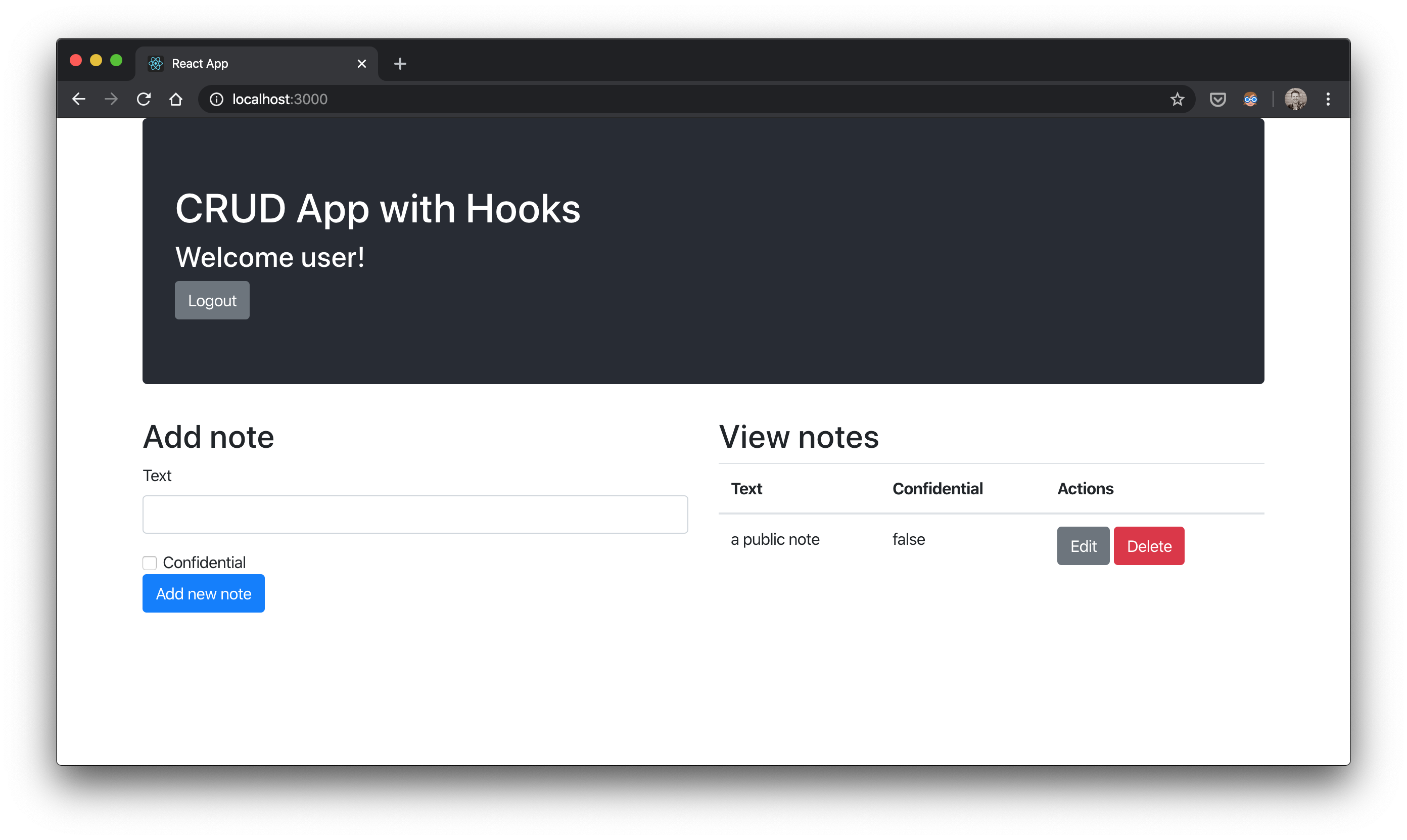 `user` with non-confidential notes and no snow storm